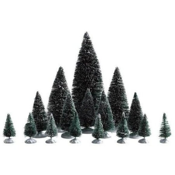 Lemax Assorted Fir Trees Set Of 16 - Picture 1 of 3